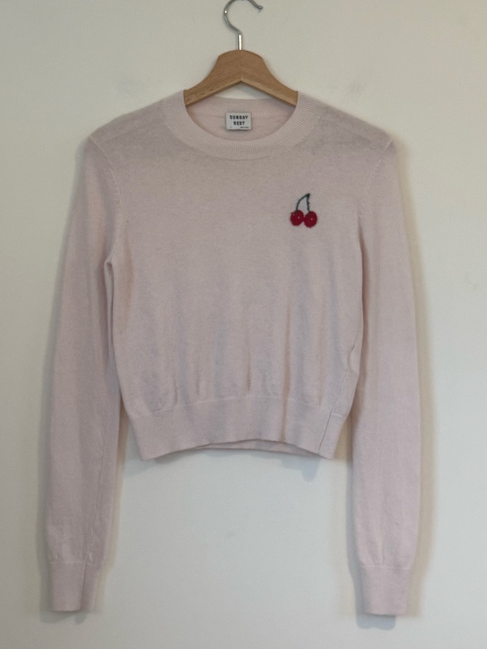 Aritzia Sunday Best Soft Girl Coquette Ballet Cropped Knit Sweater Pink - Size S